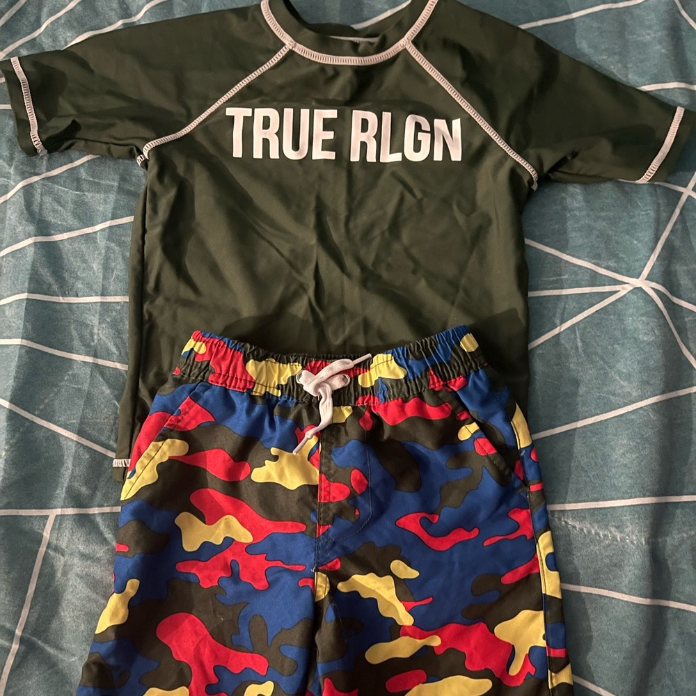 Toddler boy true religion two piece swim suit size 5t